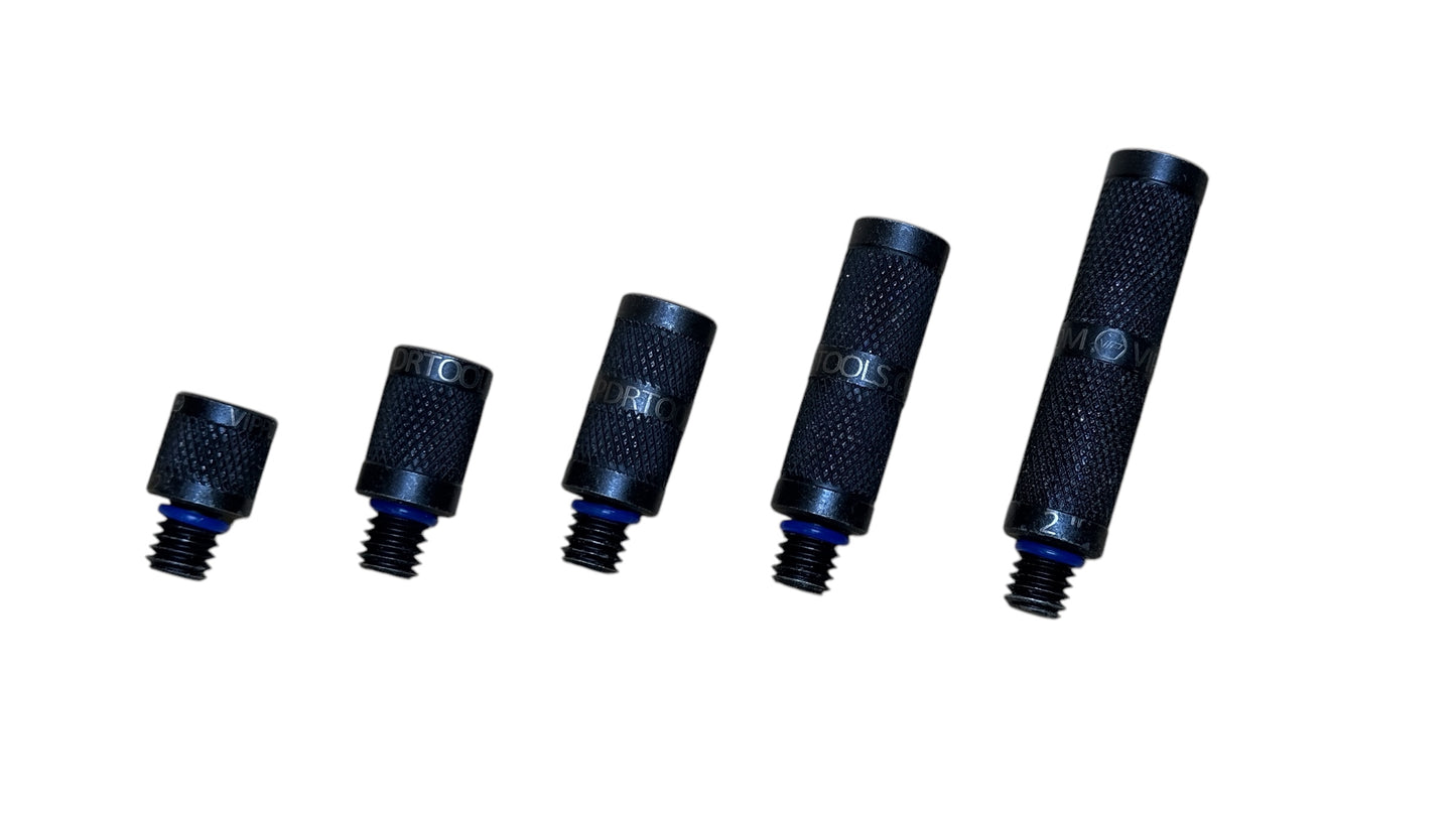 VIP TOOL EXTENSION STAINLESS STEEL SET OF 5 - 0.5", 0.75", 1", 1.5", 2"