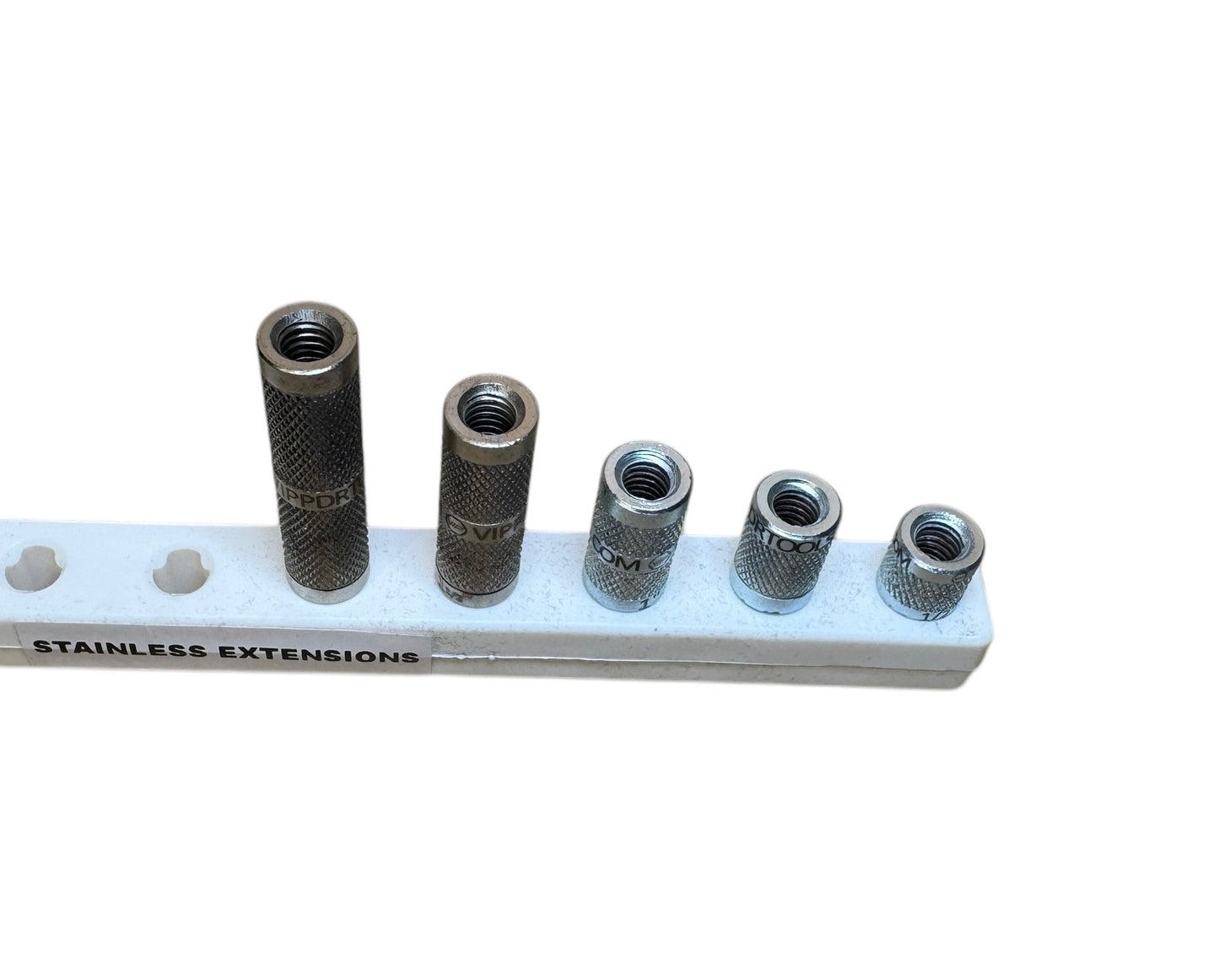 VIP TOOL EXTENSION STAINLESS STEEL SET OF 5 - 0.5", 0.75", 1", 1.5", 2"