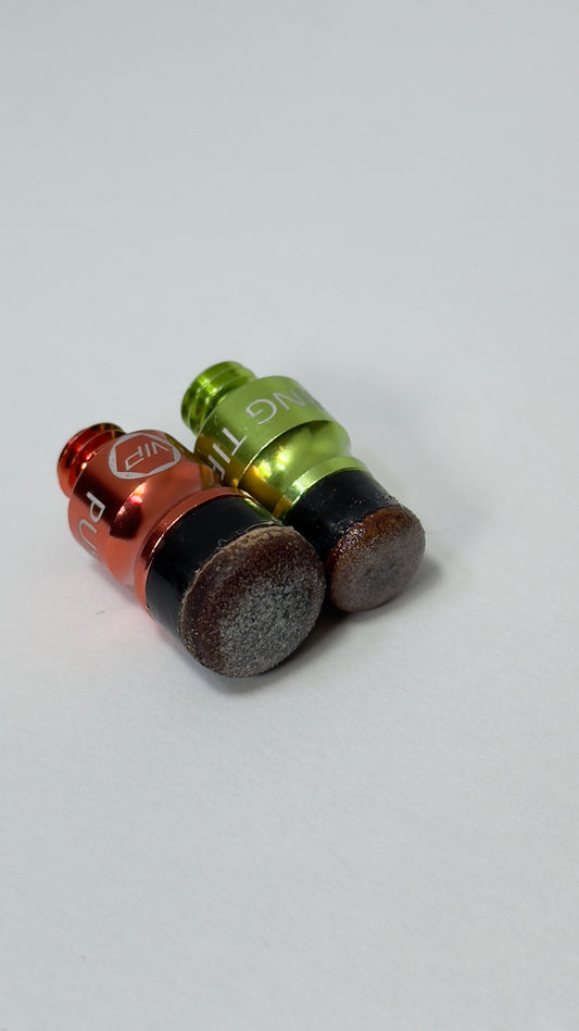 VIP Leather Pushing Tips - Screw On Interchangeable Leather Tip Set of 2