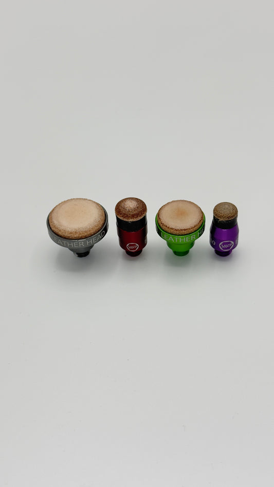 VIP Leather Heads - Screw On Interchangeable Leather Tip Set
