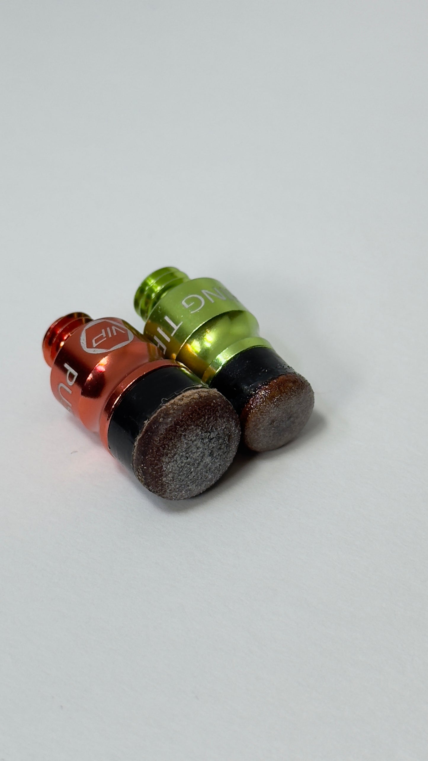 VIP Leather Pushing Tips - Screw On Interchangeable Leather Tip Set of 2