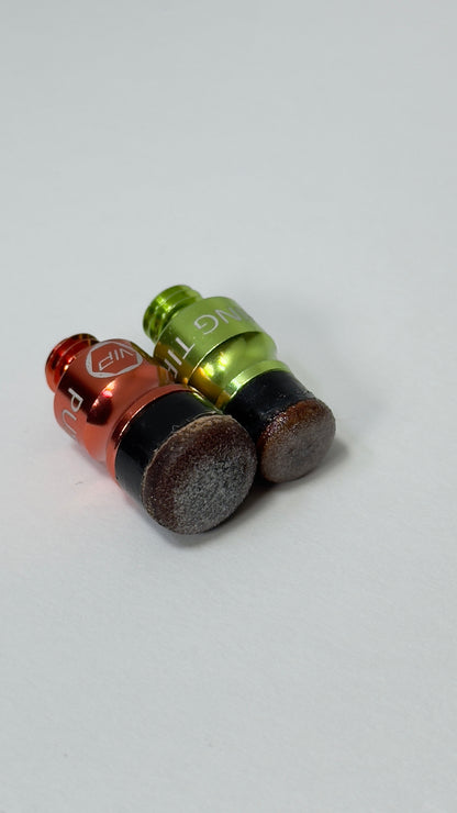 VIP Leather Pushing Tips - Screw On Interchangeable Leather Tip Set of 2