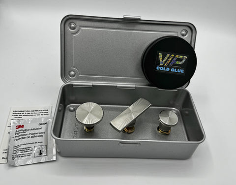 VIP  LARGE Metal Heads - Cold Glue Tab Set with Magnetic Storage Box and  oz VIP Cold Glue