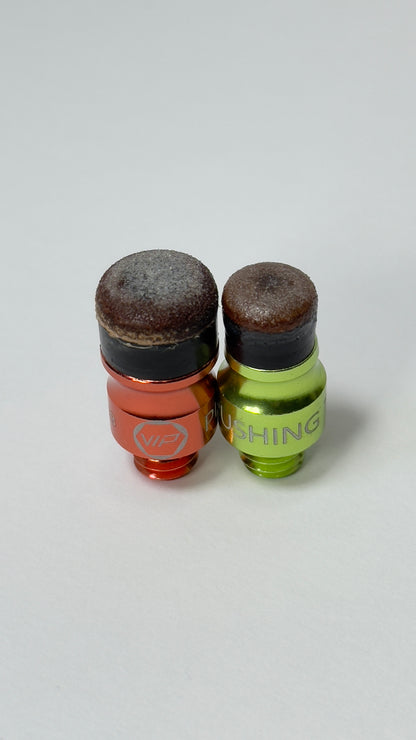 VIP Leather Pushing Tips - Screw On Interchangeable Leather Tip Set of 2