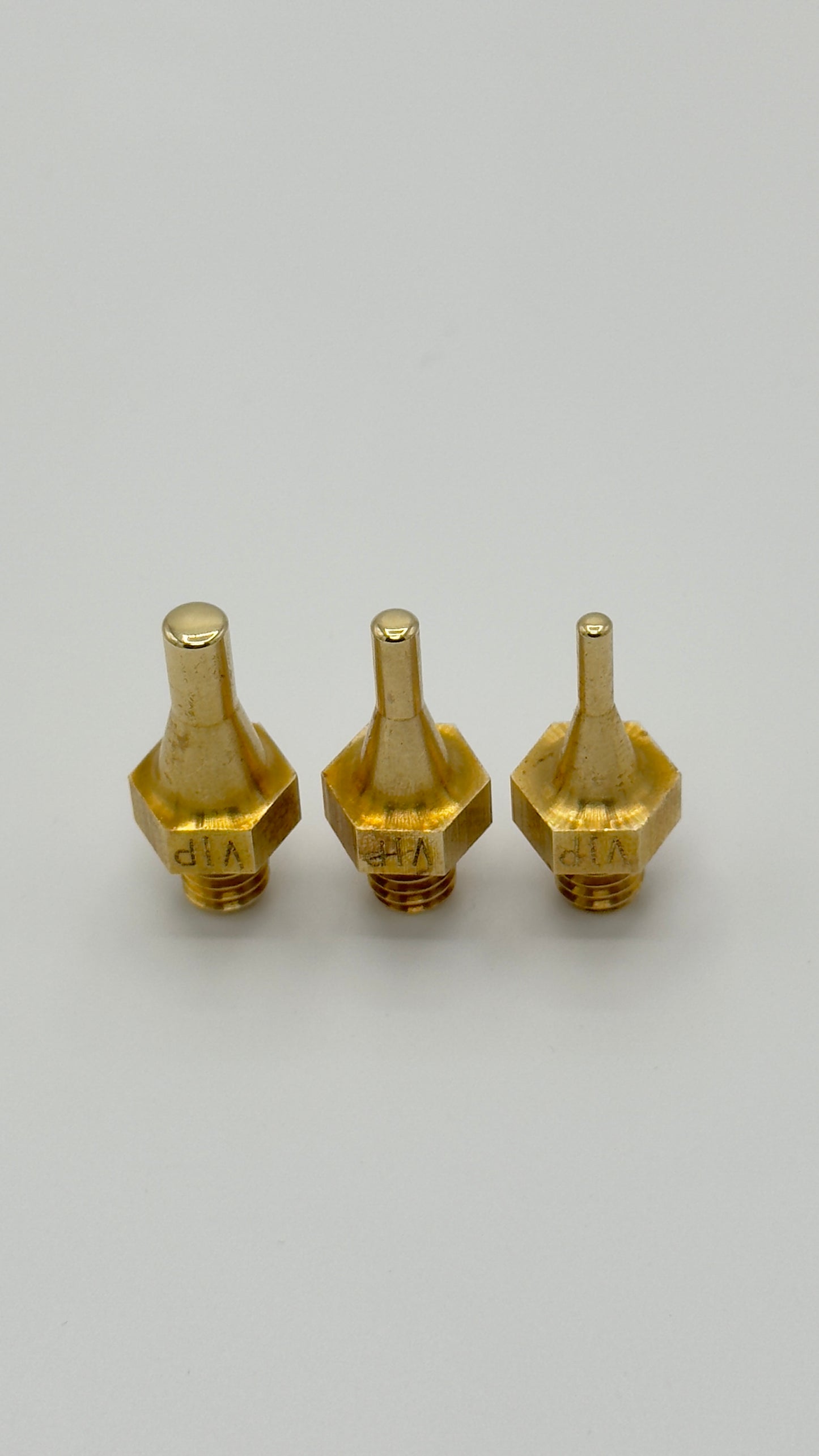VIP BRASS TIP Set - 3 Pieces - Screw On Interchangeable Tips