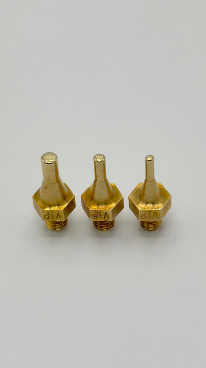 VIP BRASS TIP Set - 3 Pieces - Screw On Interchangeable Tips