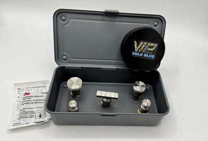 VIP Metal Heads - Cold Glue Tab Set With Magnetic Storage Box & 2oz VIP Cold Glue