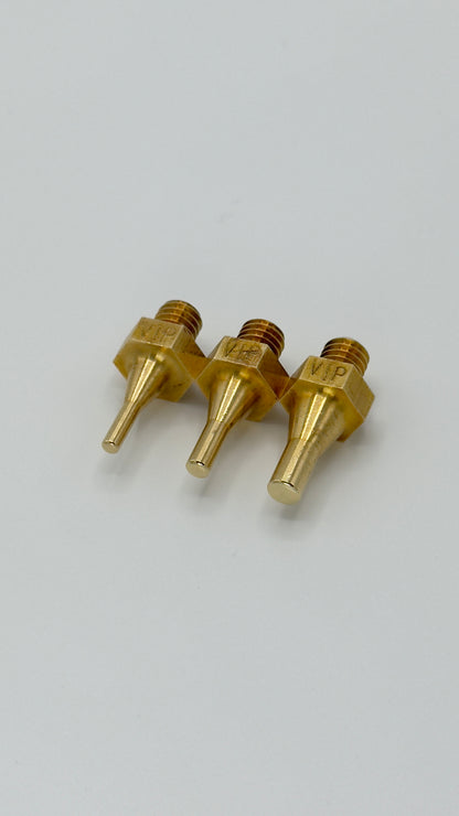 VIP BRASS TIP Set - 3 Pieces - Screw On Interchangeable Tips