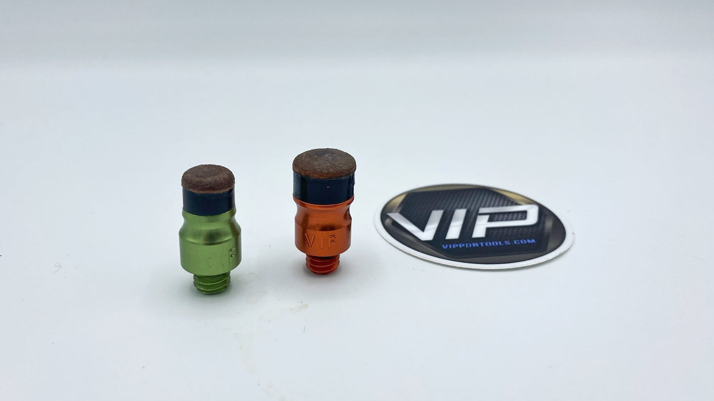 VIP Leather Pushing Tips - Screw On Interchangeable Leather Tip Set of 2