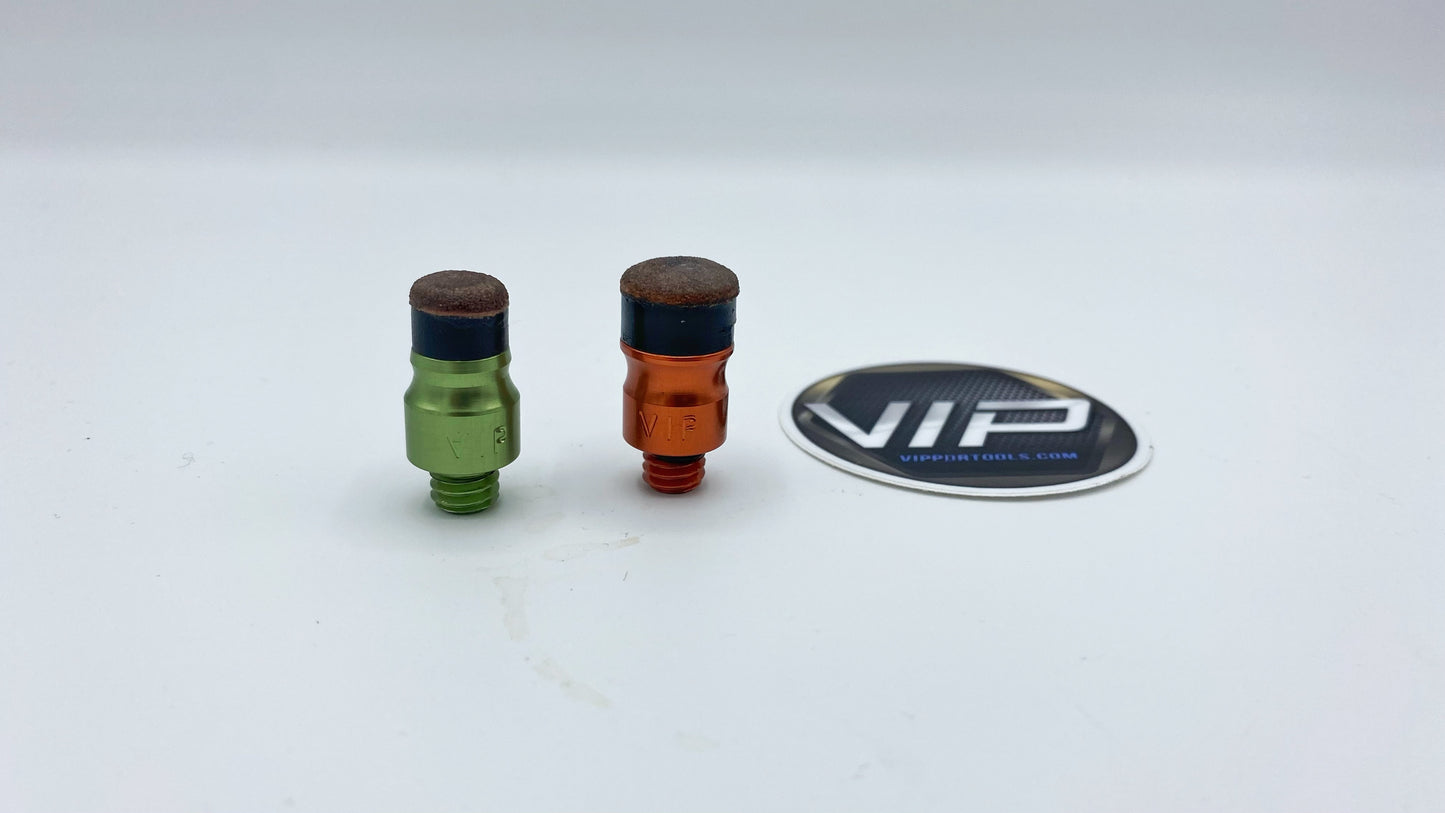 VIP Leather Pushing Tips - Screw On Interchangeable Leather Tip Set of 2
